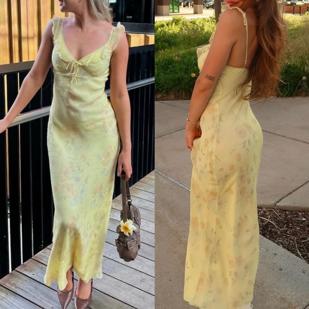 Realisation Par Heidi Dress in Zinnia Yellow Floral Size M